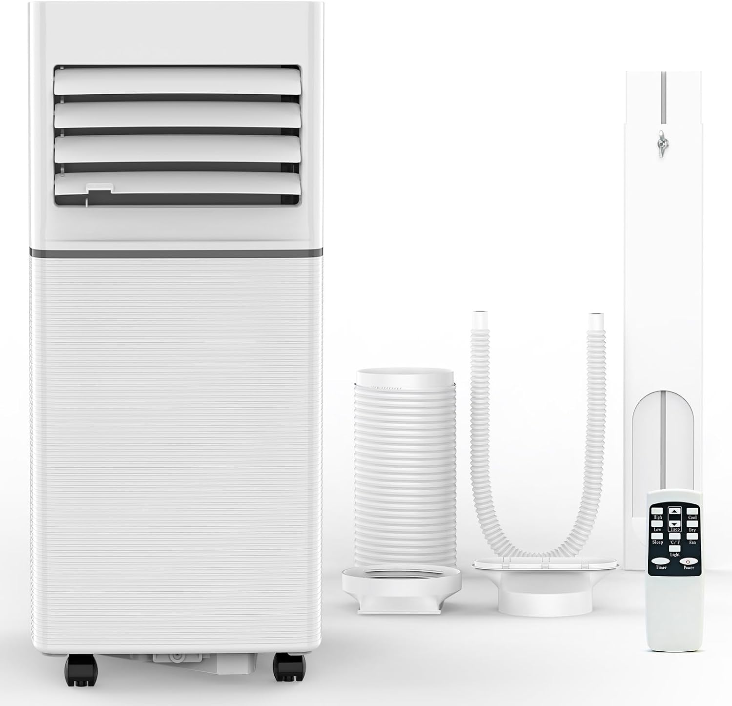 COWSAR 8000 BTU Portable Air Conditioners, Portable AC Cool up to 450 Sq.Ft, 4 Modes Room Air Conditioner with Remote/LED Display/24Hrs Timer/360° Wheels/Installation Kits, Ideal for Home/Office