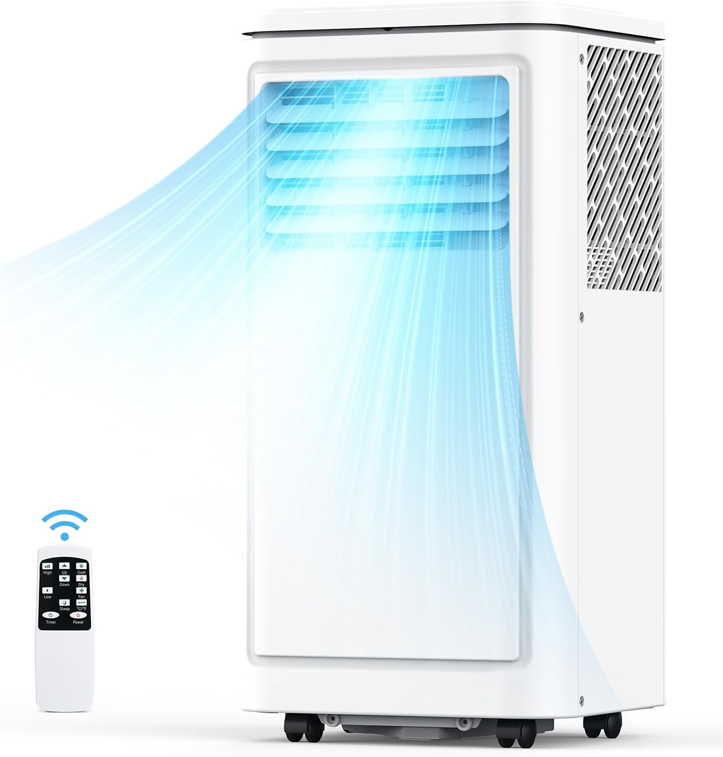 COWSAR 8000 BTU Portable Air Conditioners, Portable AC Cool up to 450 Sq.Ft, 4 Modes Room Air Conditioner with Remote/LED Display/24Hrs Timer/360° Wheels/Installation Kits, Ideal for Home/Office