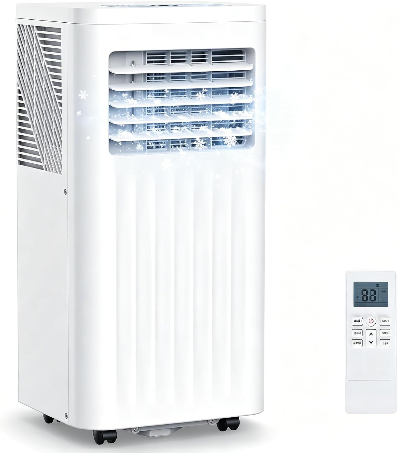 COWSAR 8000 BTU Portable Air Conditioners, Portable AC Cool up to 450 Sq.Ft, 4 Modes Room Air Conditioner with Remote/LED Display/24Hrs Timer/360° Wheels/Installation Kits, Ideal for Home/Office
