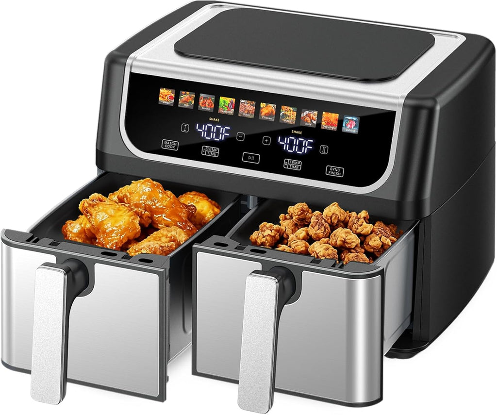 OLIXIS 4QT Air Fryer with Visible Window, 1500W Digital Touchscreen Air Fryer with 8 Presets, Auto Shut Off & Nonstick Dishwasher Safe Basket, 60-Min Timer, Max 400°F, White