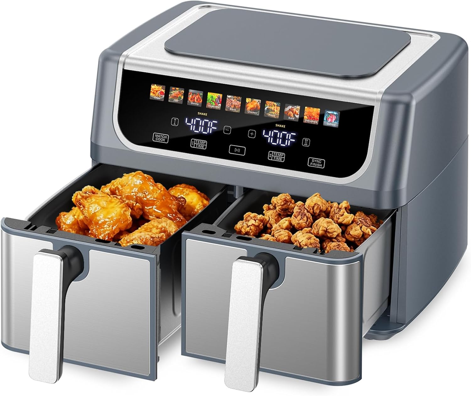 OLIXIS 4QT Air Fryer with Visible Window, 1500W Digital Touchscreen Air Fryer with 8 Presets, Auto Shut Off & Nonstick Dishwasher Safe Basket, 60-Min Timer, Max 400°F, White