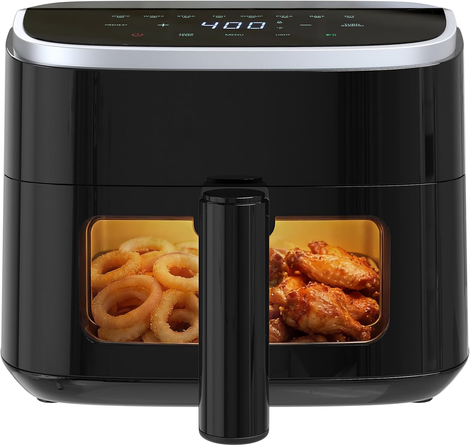 4QT Air Fryer with Visible Window, 1500W Digital Touchscreen Air Fryer with 8 Presets, Auto Shut Off & Nonstick Dishwasher Safe Basket, 60-Min Timer, Max 400°F, White