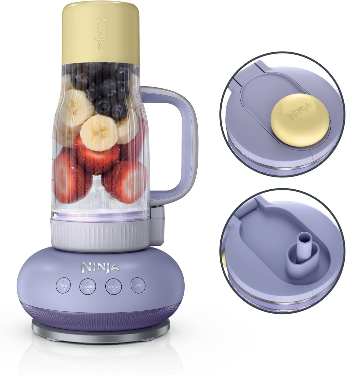 Ninja Blendboss™ | Personal Blender for Smoothies & Frozen Drinks | 26oz Travel Tumbler with LeakProof Lid, Chug Spout & Detachable Straw | Auto-iQ Technology | Blue Raspberry | DB351BL