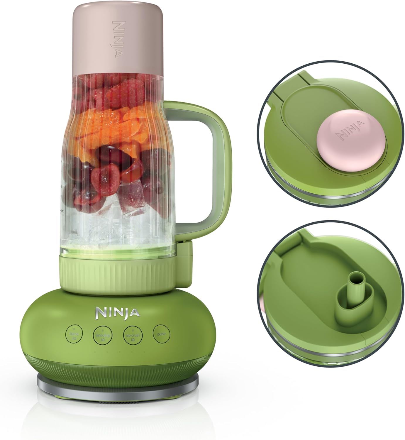 Ninja Blendboss™ | Personal Blender for Smoothies & Frozen Drinks | 26oz Travel Tumbler with LeakProof Lid, Chug Spout & Detachable Straw | Auto-iQ Technology | Blue Raspberry | DB351BL