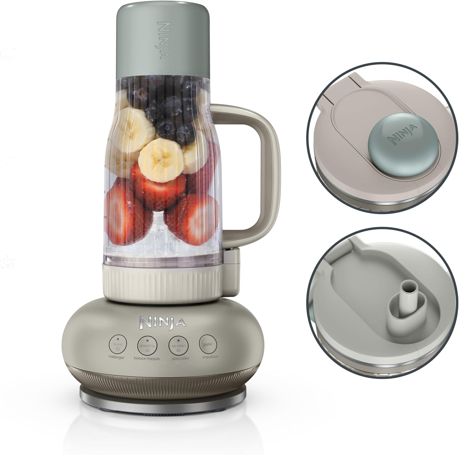 Ninja Blendboss™ | Personal Blender for Smoothies & Frozen Drinks | 26oz Travel Tumbler with LeakProof Lid, Chug Spout & Detachable Straw | Auto-iQ Technology | Blue Raspberry | DB351BL