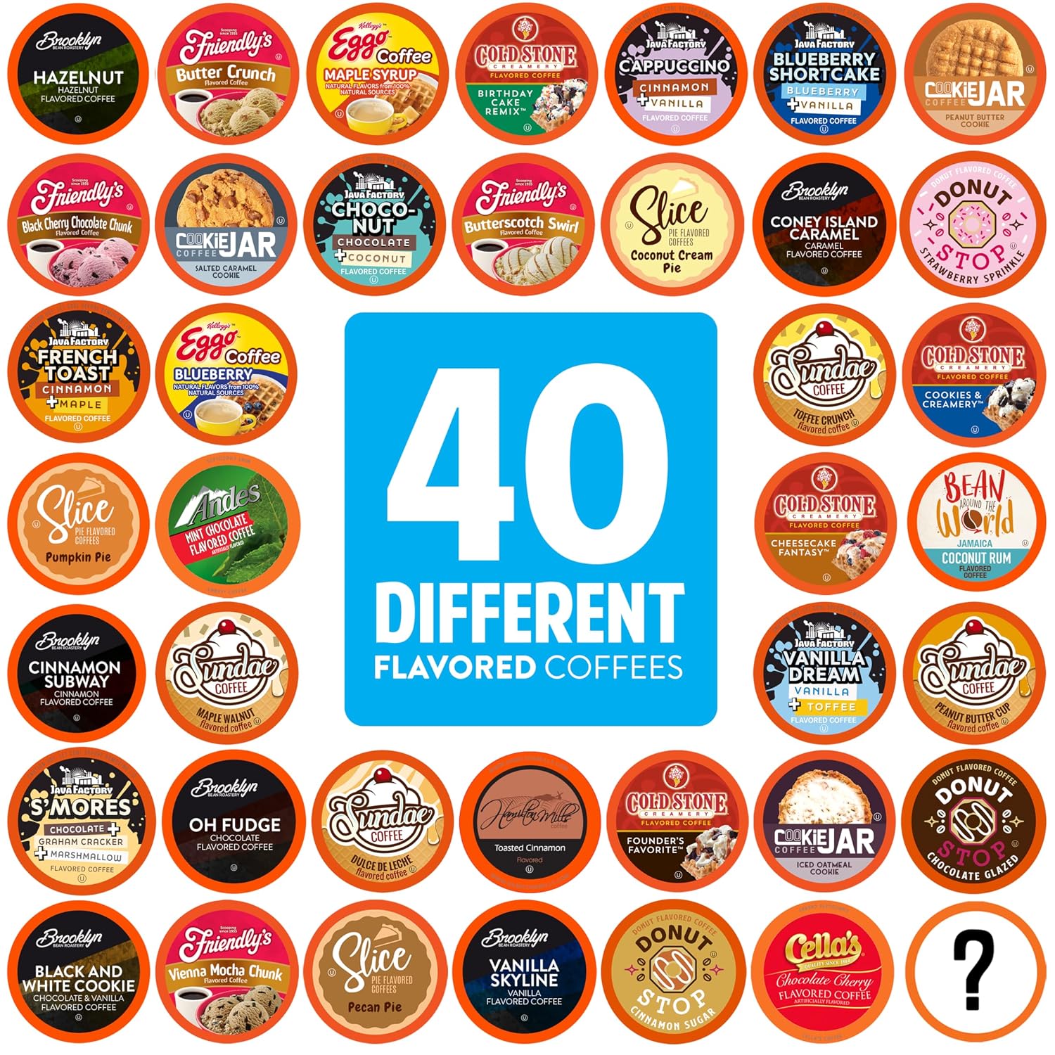 Two Rivers Flavored K-Cup Pods, Compatible with Ninja & Keurig, Assorted Variety Pack, 40 Count