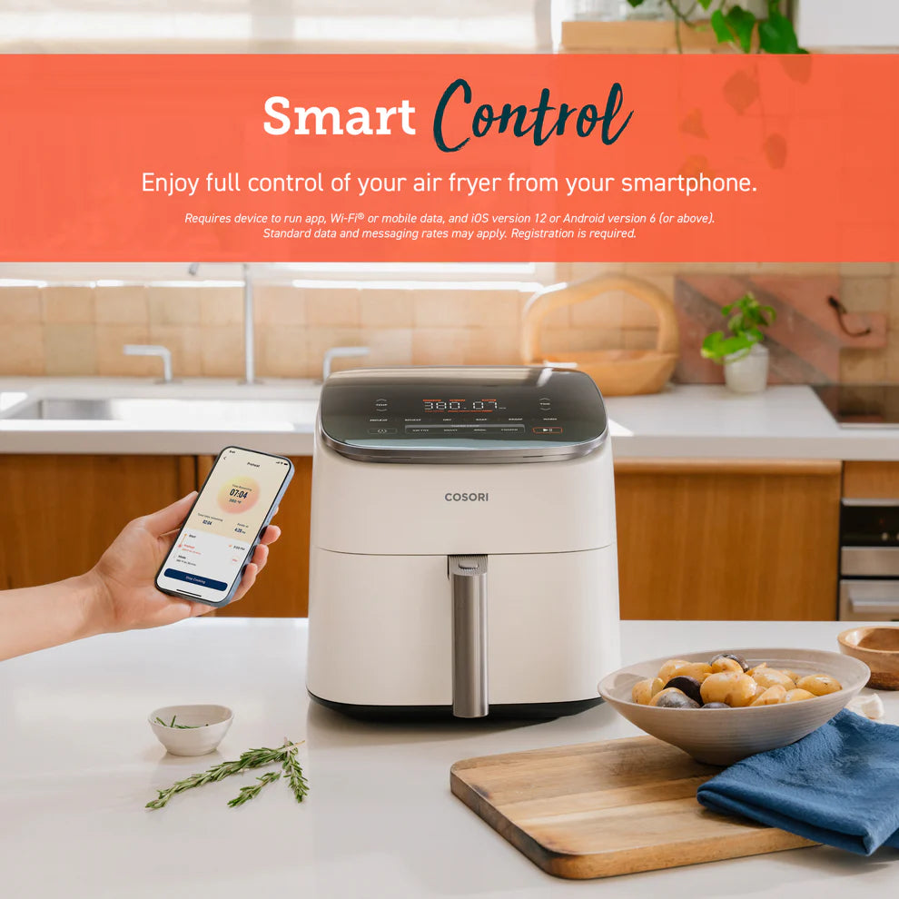 TurboBlaze™ 6.0-Quart Smart Air Fryer - Cream
