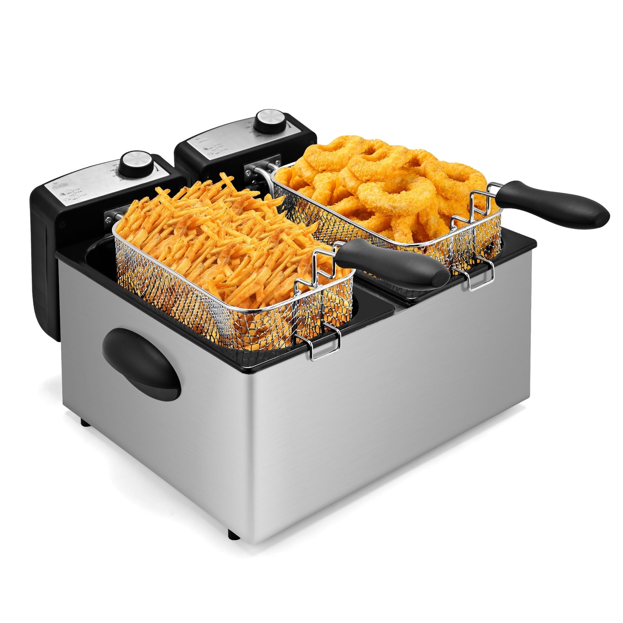 SUSLAS Deep Fryer, 1500W Electric Fryer with Non-Stick Inner Pot and Stainless Steel Basket, Family Size Home Kitchen Deep Fryer, 2.6 QT