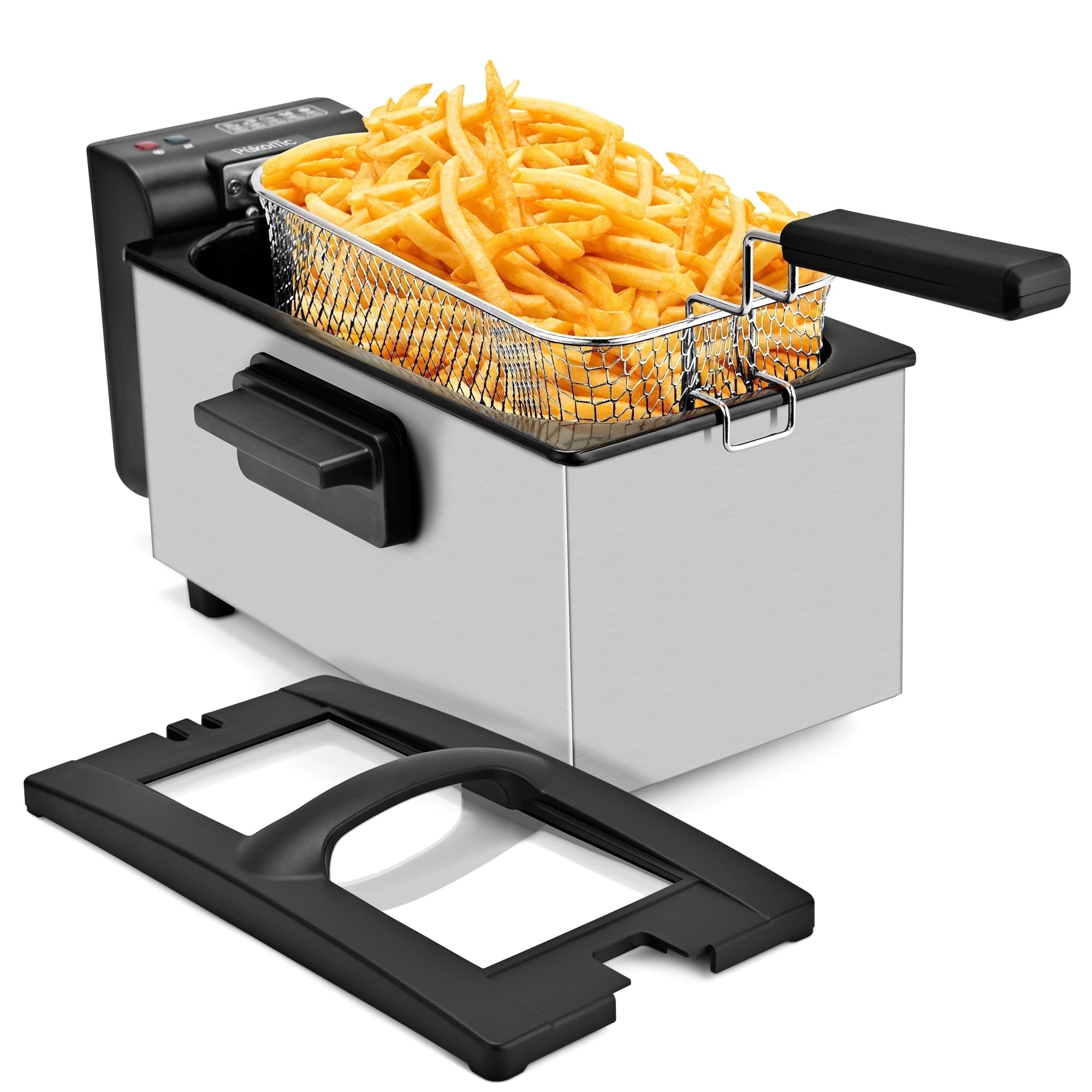 SUSLAS Deep Fryer, 1500W Electric Fryer with Non-Stick Inner Pot and Stainless Steel Basket, Family Size Home Kitchen Deep Fryer, 2.6 QT
