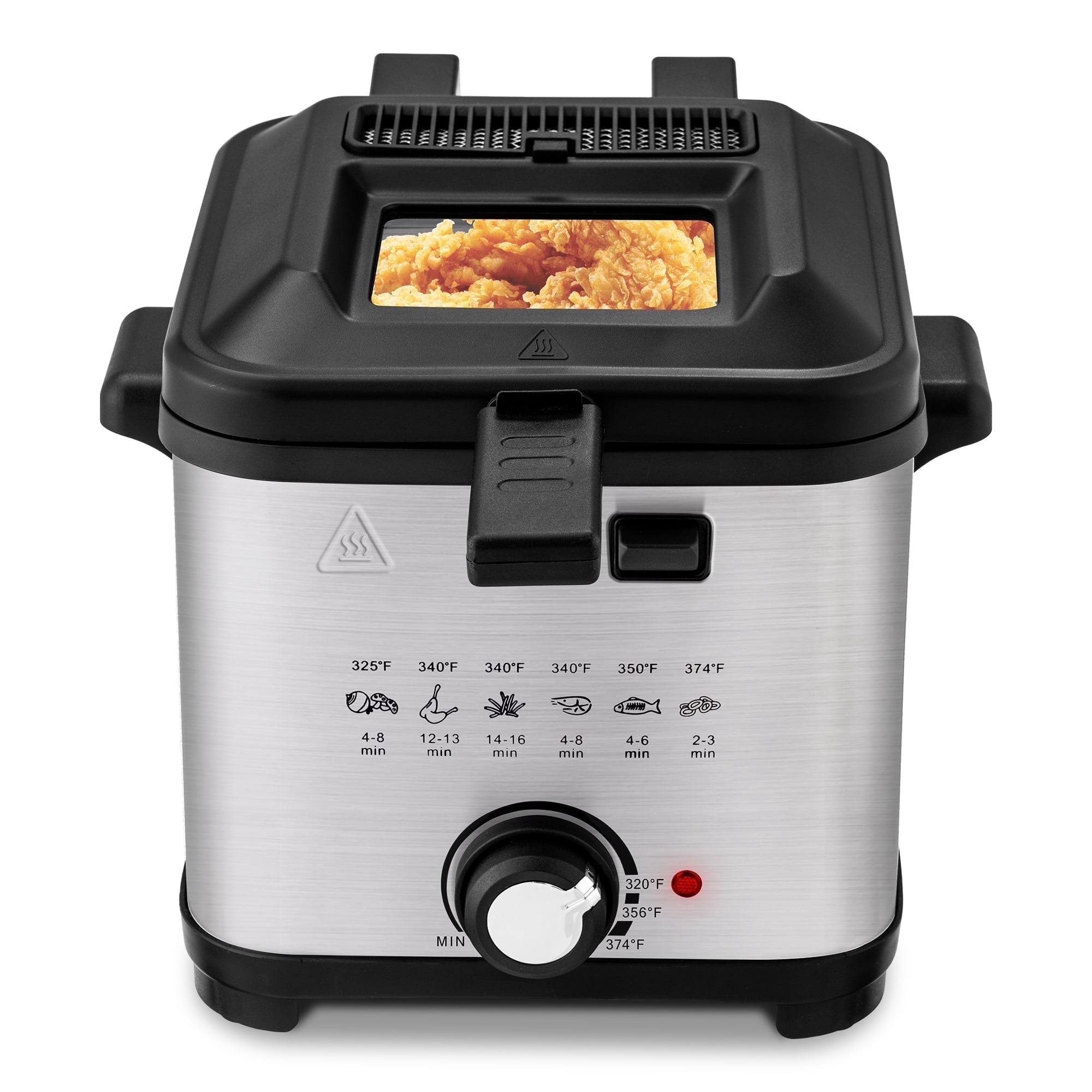 SUSLAS Deep Fryer, 1500W Electric Fryer with Non-Stick Inner Pot and Stainless Steel Basket, Family Size Home Kitchen Deep Fryer, 2.6 QT
